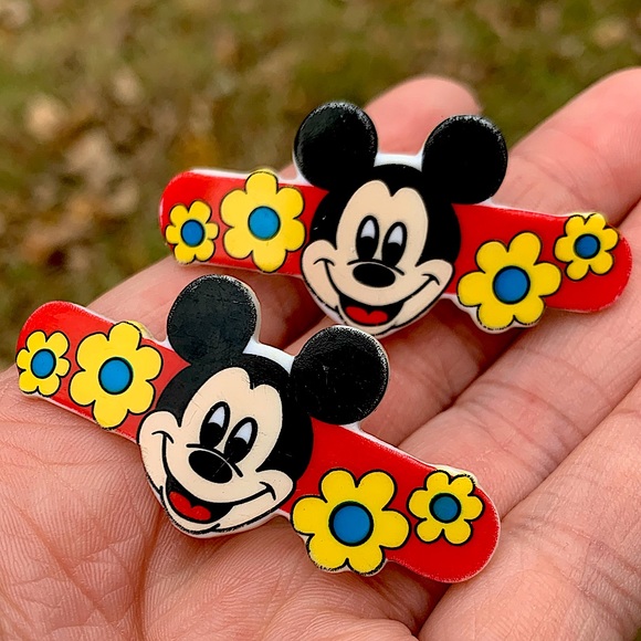 Vintage Disney Mickey Mouse Hair Barrettes - Picture 1 of 3